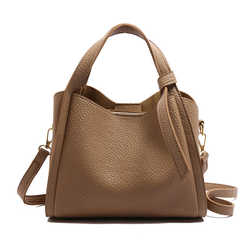 Korean Style Ins New Hong Kong Style Personalized Simple One-shoulder Underarm Bucket Bag Vegetable Basket Retro Crossbody Bag