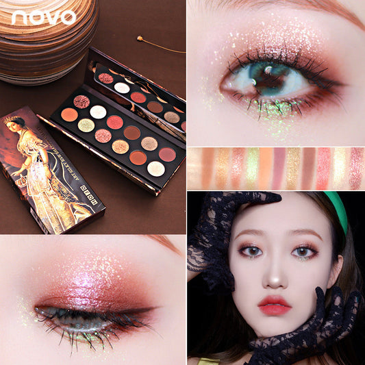 Matte Pearlescent Earth Color Waterproof Eyeshadow Three-dimensional Makeup