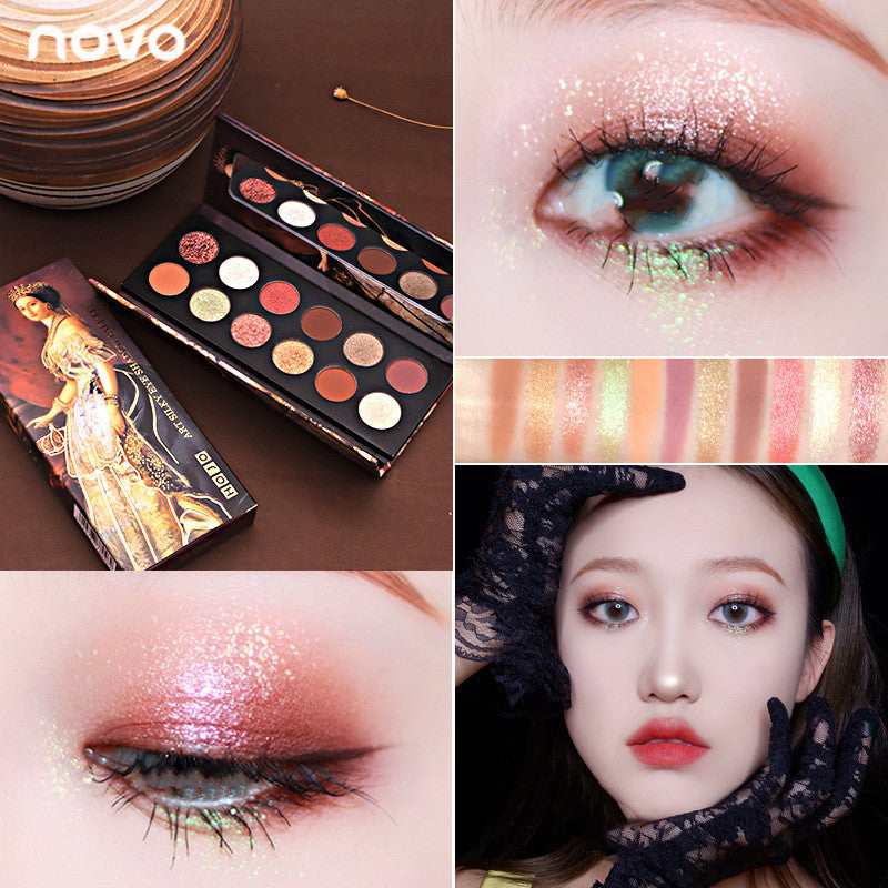 Matte Pearlescent Earth Color Waterproof Eyeshadow Three-dimensional Makeup