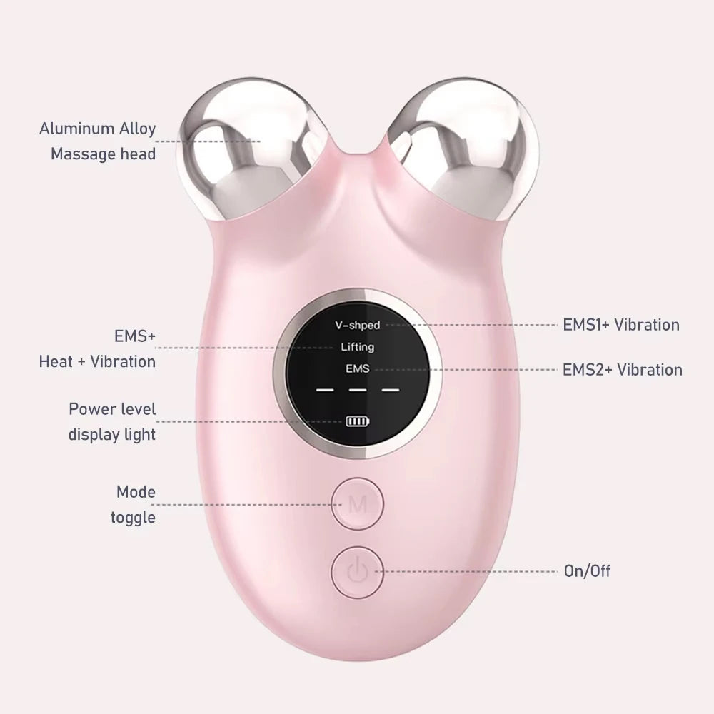 Facial Massager EMS Microcurrent Lifting Device Face Roller Anti
