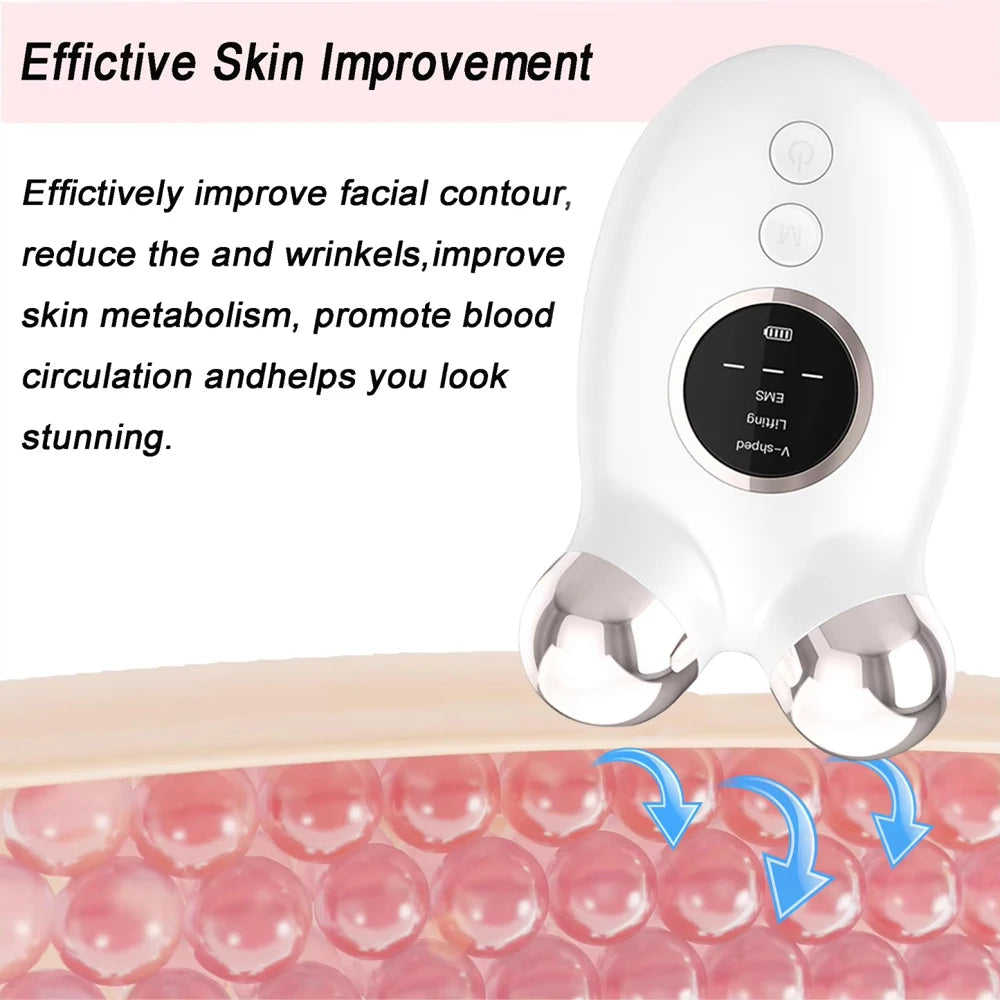 Facial Massager EMS Microcurrent Lifting Device Face Roller Anti