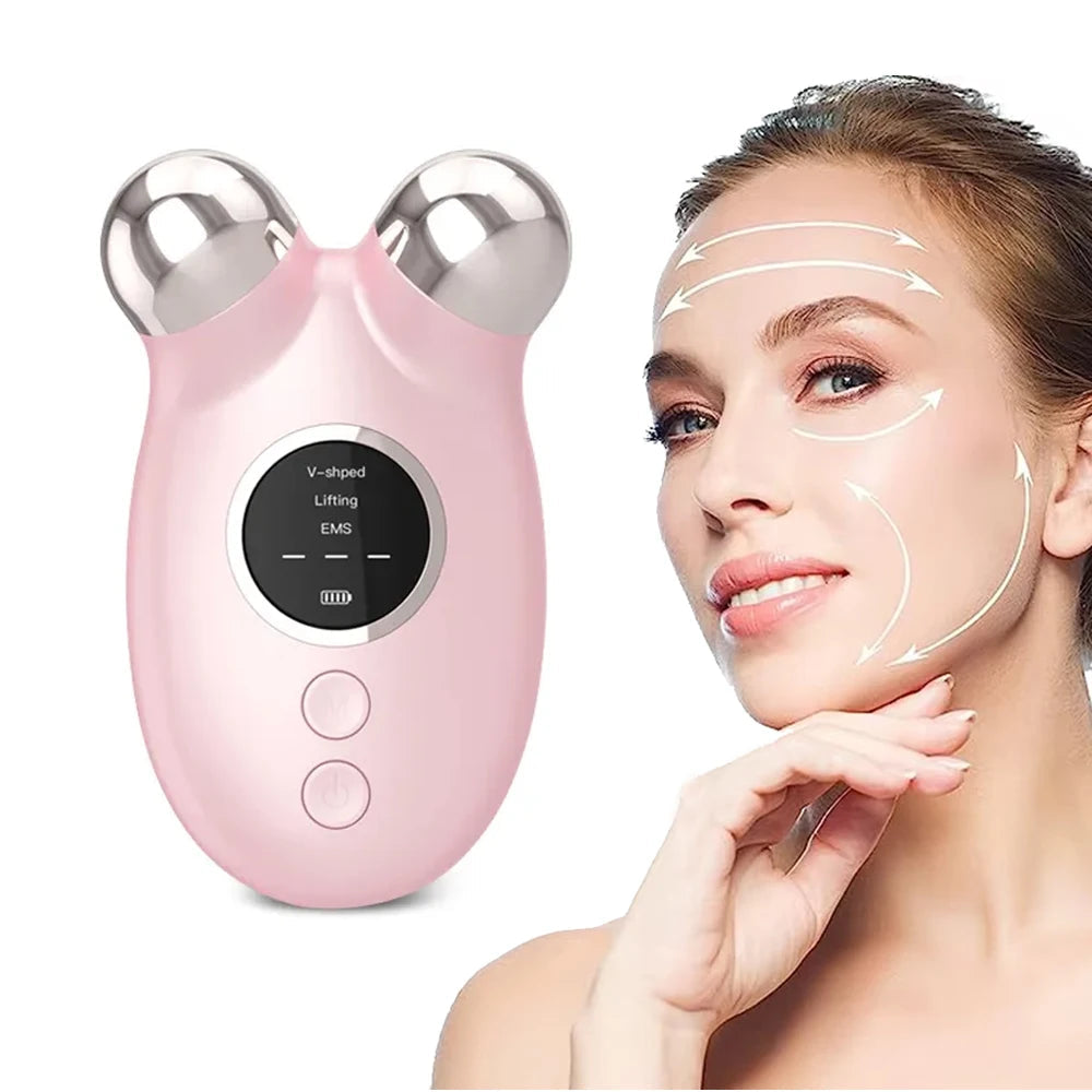 Facial Massager EMS Microcurrent Lifting Device Face Roller Anti